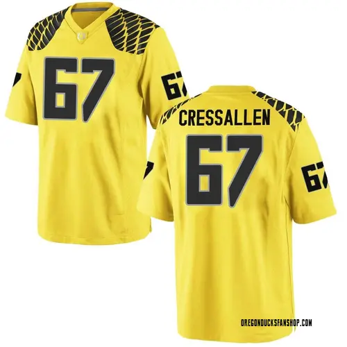 Men's Nike Beau CressAllen Oregon Ducks Replica Gold Football College Jersey