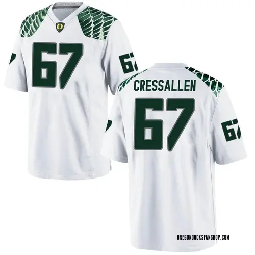 Men's Nike Beau CressAllen Oregon Ducks Replica White Football College Jersey