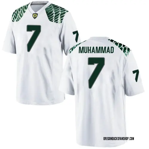 Men's Nike Jabbar Muhammad Oregon Ducks Replica White Football College Jersey