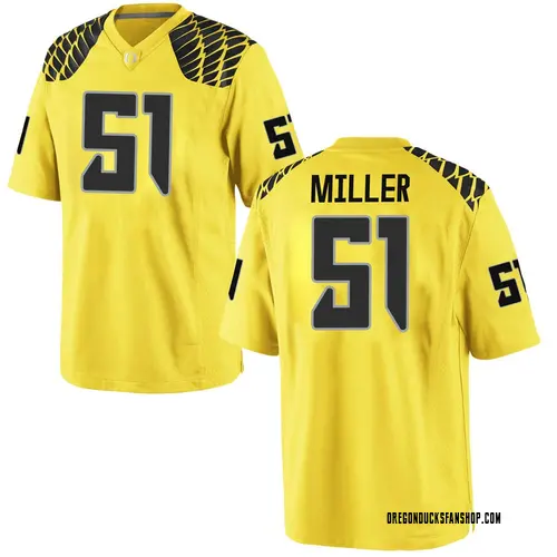 Men's Nike Jonah Miller Oregon Ducks Replica Gold Football College Jersey
