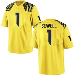 Men's Nike Noah Sewell Oregon Ducks Replica Gold Football College Jersey