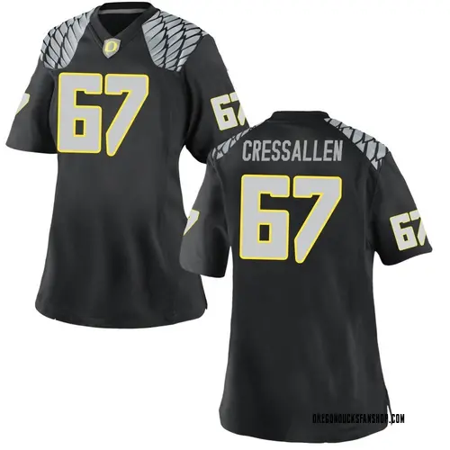 Women's Nike Beau CressAllen Oregon Ducks Game Black Football College Jersey