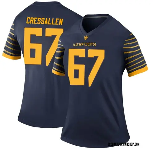 Women's Nike Beau CressAllen Oregon Ducks Legend Navy Football College Jersey