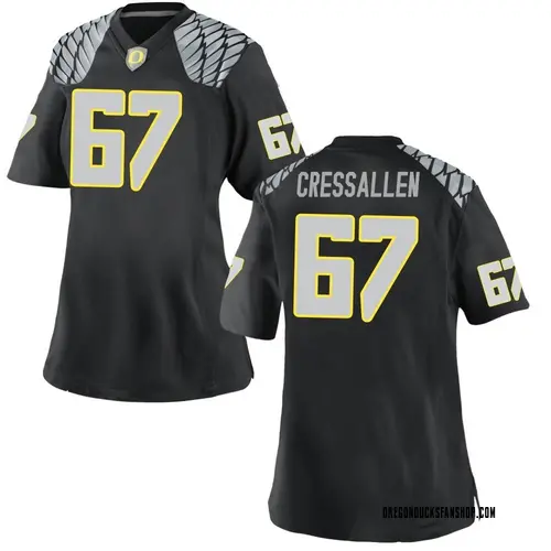 Women's Nike Beau CressAllen Oregon Ducks Replica Black Football College Jersey