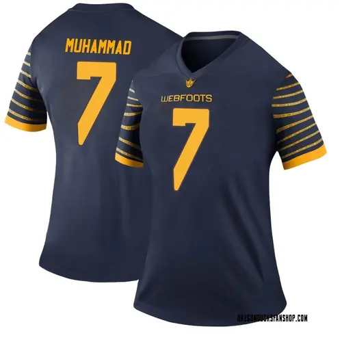 Women's Nike Jabbar Muhammad Oregon Ducks Legend Navy Football College Jersey